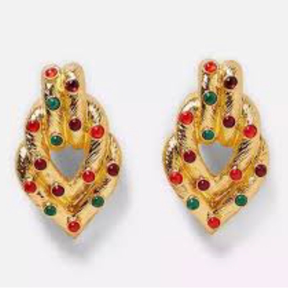 Zara Gold Enamel Earrings